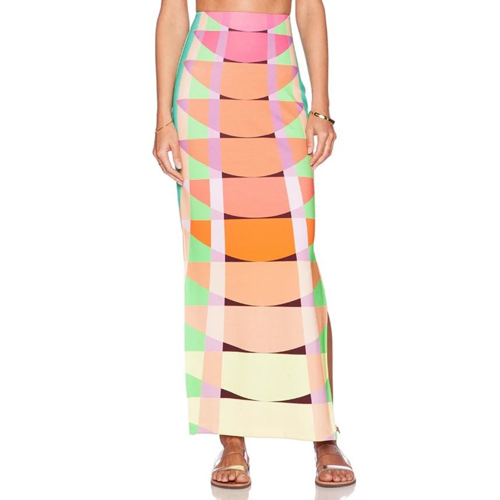 Mara Hoffman Column Maxi Skirt in Beams Yellow, Women's Size M